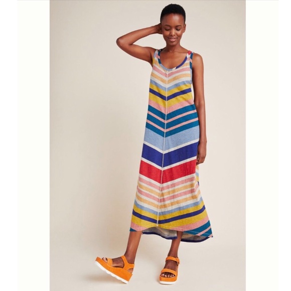 Anthropologie Dresses & Skirts - Anthropologie Rainbow Chevron Midi Dress